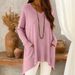 E-Commerce Women's Autumn And Winter Clothing V-Neck Loose Long-Sleeved T-Shirt Top Large Size Fashion_ecoleips.com
