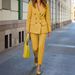 Women's Clothing Fashion Commuter Business Professional Suit Trousers Two Piece Set_ecoleips.com