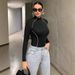 Women's Long Sleeve Jumpsuit Fall Fashion Zip-Up Slim Fit Bodycon Catwalk Style One-Piece Outfit_ecoleips.com