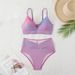 Women's Clothing New Striped Tight Fitting Sling Backless Sexy Split Swimsuit Female Bikini Set_ecoleips.com