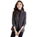 Qigu Niang Gray Women's Blazer Autumn And Winter 2023, Woolen Elegant Coat For Petite Ladies, Thick Versatile Top_ecoleips.com