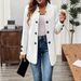 Fall/Winter Women's Elegant Blazer – Oversized Three-Button Long Sleeve Jacket With Stand Collar (Black/White/Gray, S-XXL)_ecoleips.com