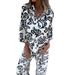 Women's Clothing New Casual Women's Clothing Ladies Printed Two Piece Shirt And Trousers Suit_ecoleips.com
