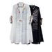 Summer New Women's Niche Design Rhinestone Long Shirt Loose Fit Plus Size Slimming Fashionable Top_ecoleips.com