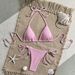 Women's Sexy Bikini Set – Adjustable Triangle Top & High-Cut Thong Bottom | Minimalist Swimwear For Beach & Pool_ecoleips.com