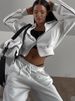 Cross-Border Casual Fashion European And American Style Women's Zipper Cardigan Jacket Sports Drawstring Pants_ecoleips.com