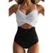 Women's Clothing One Piece Hard Pack Swimsuit Hollow Solid Color Swimsuit Female High Waist Tight_ecoleips.com