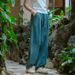Johnature Women Vintage Solid Color Long Pants Linen Elastic Wasit 2025 Spring New Trouser Pockets Loose Women Straight Pants_ecoleips.com