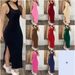 Women's Clothing Women's Sexy Backless Halter Knitted Dress Style Spring Summer Design Slit Detail For Formal & Casual_ecoleips.com