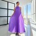 Spring/Summer Women's Elegant Pleated Full Skirt Pullover Button Loose Dress European American Style Best Selling_ecoleips.com
