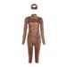 Women's Clothing Women's Leopard Print Slim Fit Cropped Pants Set High Neck Long Sleeved Top Fashion Autumn Winter_ecoleips.com