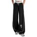 Women's Dandelion Print Jogger Pants – Soft Loose-Fit Minimalist Lounge Pants (Breathable Cotton Blend)_ecoleips.com