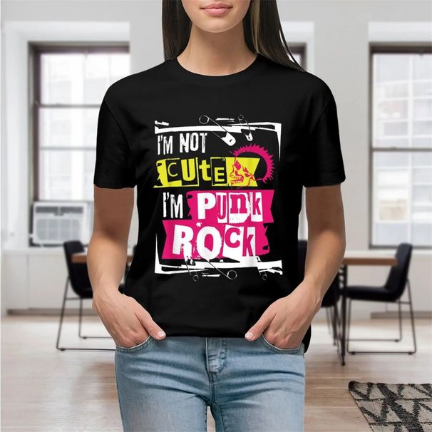 Punk Rock Shirt I said a hip hop the hippie T Shirt Women Kawaii Graphic Shirts T-Shirt Casual Short Sleeved Female Tee T-shirts._ecoleips.com