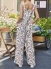 K New Spicy Girl Adjustable Shoulder Strap Printed Casual Suspender Floral Jumpsuit_ecoleips.com