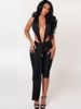 K European And American Style New Fashionable Solid Color Sexy Hot Girl Sleeveless Hanging Neck Backless Tight Jumpsuit_ecoleips.com
