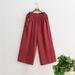 Suitable For All Seasons Spring Summer New Pleated Cotton Linen Wide Leg Elastic Waist Artistic Loose Casual Nine-point Pants Women SZ7024_ecoleips.com
