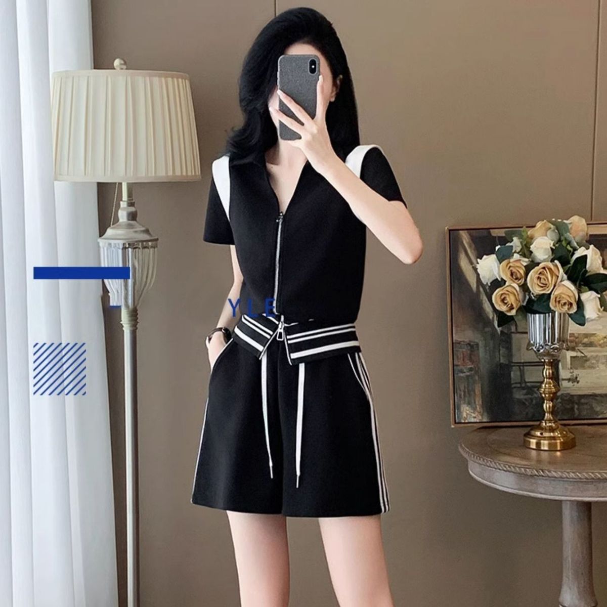 Summer 2026 New European Style Casual Sports Outfit For Women, Cool Stylish White Short-Sleeve Top And Shorts Two-Piece_ecoleips.com