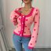 European American Cross-border Autumn And Winter Women's New Loose-fitting Cute Heart-patterned Knitted Cardigan_ecoleips.com