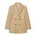 Women's Tailored Blazer & High-Waisted Trousers Set – Stretch Polyester Office Suit (XS-L) For Business Casual & Evening Wear_ecoleips.com