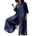Women's Clothing Women's Loose Fit Cotton Linen Shirt Jumpsuit Style Solid Color Casual Long Sleeved Mid Length_ecoleips.com