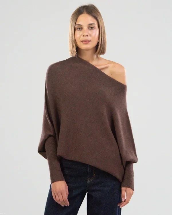 Women's Clothing Autumn And Winter Solid Color Round Neck Long Sleeved Comfortable Temperament Knitted Pleated Pullover_ecoleips.com