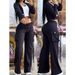Casual Long-Sleeve Top & Pants Set – Breathable Polyester Comfort Wear For Women (Multiple Colors & Prints)_ecoleips.com