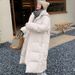 Winter Long Puffer Coat For Women – Knee-Length Quilted Jacket, Thickened Oversized Hooded Parka, Elegant & Warm Casual Outerwear_ecoleips.com