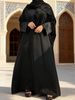 Fashionable Patchwork Gold Velvet Batwing Sleeve Long Robe, Elegant Loose Fitting Muslim Plus Size Women's Dress_ecoleips.com