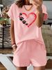 Women’s 2 Piece Outfit Set – Oversized Graphic T-Shirt And Biker Shorts Matching Set, Casual Summer Lounge Tracksuit For Daily Wear-367_ecoleips.com