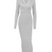 New European And American Fashion Sexy Long-sleeved Bodycon Casual Slim-fit Hooded Solid Color Dress, Stylish Women's_ecoleips.com