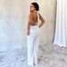 Women's Clothing Women's Sexy Halter Neck Two Piece Set Low Backless Tie Solid Color Mesh Style Clothing For Formal & Casual For Women_ecoleips.com