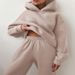Women's Clothing Velvet Hooded Sweatshirt Leggings Set Autumn Winter Casual Fashion Thickened Solid Color Sports Suit_ecoleips.com