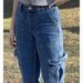 Streetwear Distressed Denim Jeans For Women – Loose Fit Multi-Pocket Cargo Pants (Blue, S-Xl) Functional Pockets_ecoleips.com