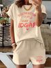 Women’s 2 Piece Outfit Set – Oversized Graphic T-Shirt And Biker Shorts Matching Set, Casual Summer Lounge Tracksuit For Daily Wear-346_ecoleips.com