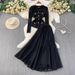 Women's Clothing Luxurious Lace Woven Two Piece Set With Metal Buckle Jacket And Full Skirt High End Hepburn Style For Women Round Neck_ecoleips.com