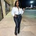 Women's Clothing Women's Fashion Casual Zipper Flare Two Piece Set High Waist Pants Long Sleeve For Formal & Casual For Women_ecoleips.com