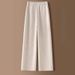 K New Narrow Leg Wide Leg Pants For Women, Thickened High Waist, Comfortable Drop Feel, Casual Glutinous Rice Straight Leg Pants_ecoleips.com