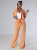 Women's Clothing Summer Fashion Elegant Short Sleeved Button Shirt Collar Top Pocket Tie Suit_ecoleips.com