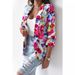 Women's Clothing American Style Printed Blazer Casual Spring Outerwear Long Sleeve Elegant Fashion Slim Fit Coffee Dark Blue Black_ecoleips.com