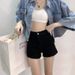 High Waist Versatile Denim Shorts For Women 2025 Summer A-Line Slim Fit Sexy Black Stretch Tight Hot Pants_ecoleips.com