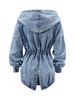 Women's Clothing Spring And Autumn New Waist Denim Windbreaker Long Sleeved Denim Women's Jacket Of The Cardigan Mid Length Cape 6331_ecoleips.com