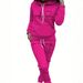 Women's Fleece Tracksuit Set Casual Loungewear Long Sleeve Hoodie And Joggers with Heart Print Comfortable plus Size Home Clothes_ecoleips.com