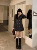 Sweet Style Suit Dress Korean Drama Main Character Waist Cinched Beautiful Skirt College Style High Waist Double Breaste..._ecoleips.com