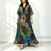 Plus Size Women's Bohemian Beach Vacation Maxi Dress_ecoleips.com