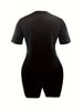 Summer Women's Casual Fashion Cartoon Dark Rabbit Pattern Printed Loose T-shirt Shorts Two-piece Set Set Summer Sportswear Suitable For Daily Wear-181_ecoleips.com