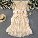 French Light Luxury Retro Sleeveless Collar Printed Dress Women's Summer Waist Slimming Elegant Lady Long Skirt_ecoleips.com