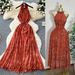 Women's French Retro Style Tie Dye Halter Neck Dress Summer Sleeveless Waist Cinching Design Sophisticated Full Skirt_ecoleips.com