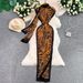 Romantic Style Printed Pleated Dress European American Elegant Ribbon Slim Fit Slit Long Skirt for Women_ecoleips.com