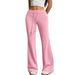 K Women's New Fashion Drawstring High Waist Casual Trumpet Pants Casual Pants For Women_ecoleips.com