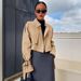 Autumn Winter Short Trench Coat – Vintage Retro Oversized Blazer With Double Breasted Buttons & Epaulettes, Casual Office Wear, Flyaway Sleeves_ecoleips.com